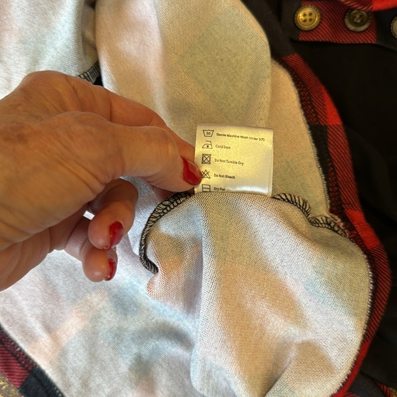 MIUSEY BLACK & RED BUFFALO CHECK TOP w/COWL NECKLINE - Picture 7 of 10